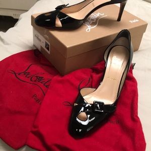 Louboutin black Patten low heels.  Size 41